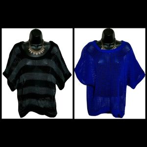 LOT 2 NEW Cool Attitude Open Knit Mesh Tops Jr 3X
